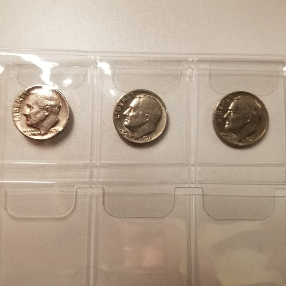 The 1975 (no-mint) Roosevelt Dime (One of Three no-mint) (Three 1975 no-mint)